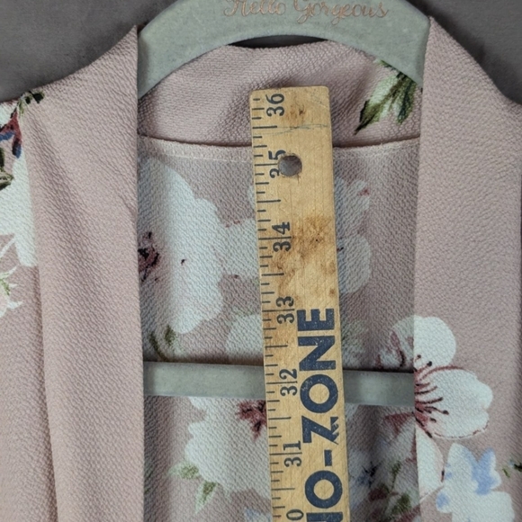 Kimono women's XL in pink simple floral polyester - Picture 8 of 9